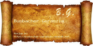 Busbacher Geraszim névjegykártya